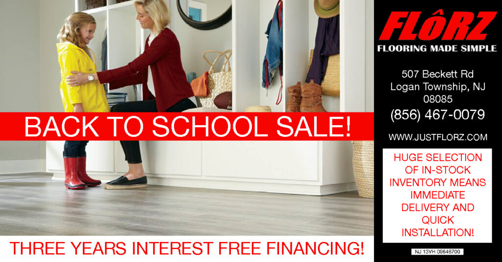 Back to school flooring sale, flooring south jersey