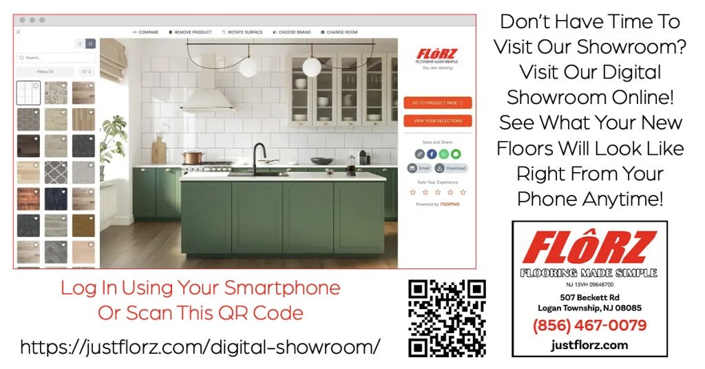 Digital showroom, see your floors on your phone, flooring south jersey