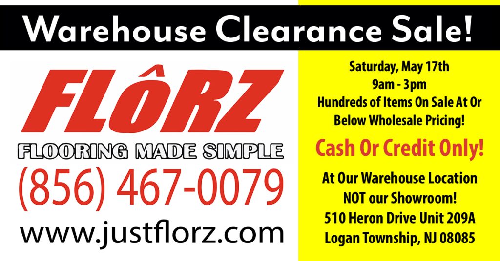 Warehouse clearance sale, wholesale flooring, wholesale clearance flooring event, flooring south jersey